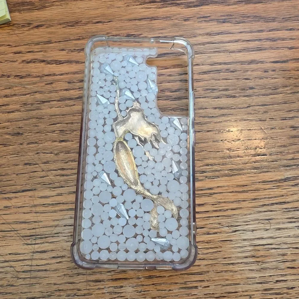 Mermaid Pearl Phone Case - Pink and Gold For Samsung Galaxy S22